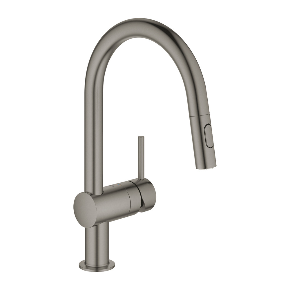 Baterie bucatarie cu dus extractibil Grohe Minta antracit periat Hard Graphite grohe