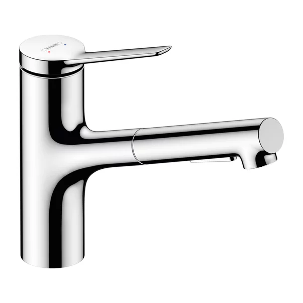 Baterie bucatarie cu dus extractibil Hansgrohe Zesis M33 crom lucios 2 tipuri de jet