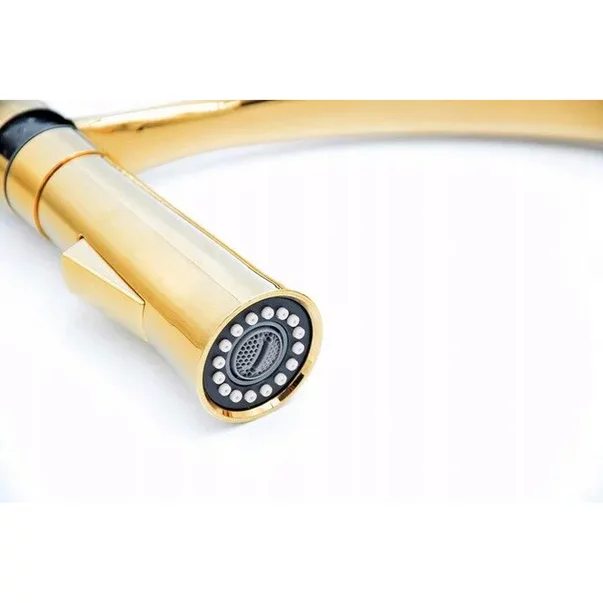 Baterie bucatarie cu pipa flexibila Rea Gaspar negru - auriu picture - 7