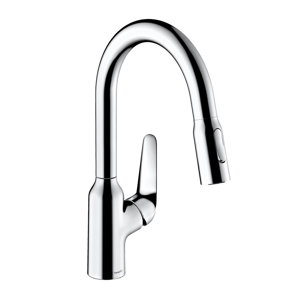 Baterie bucatarie dus extractibil Hansgrohe Focus M42 crom lucios 2 tipuri de jet Hansgrohe