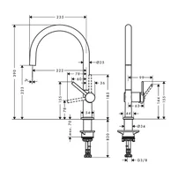 Baterie bucatarie Hansgrohe Talis M54 220 negru cu 1 tip de jet picture - 2