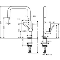 Baterie bucatarie monocomanda crom periat Hansgrohe Talis M54 U 220 cu 1 jet picture - 2