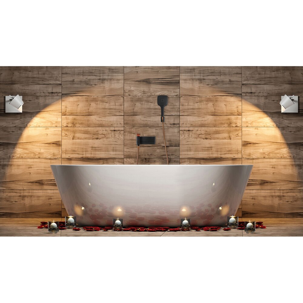 Baterie Rea Sonata negru mat/rose gold set de dus inclus