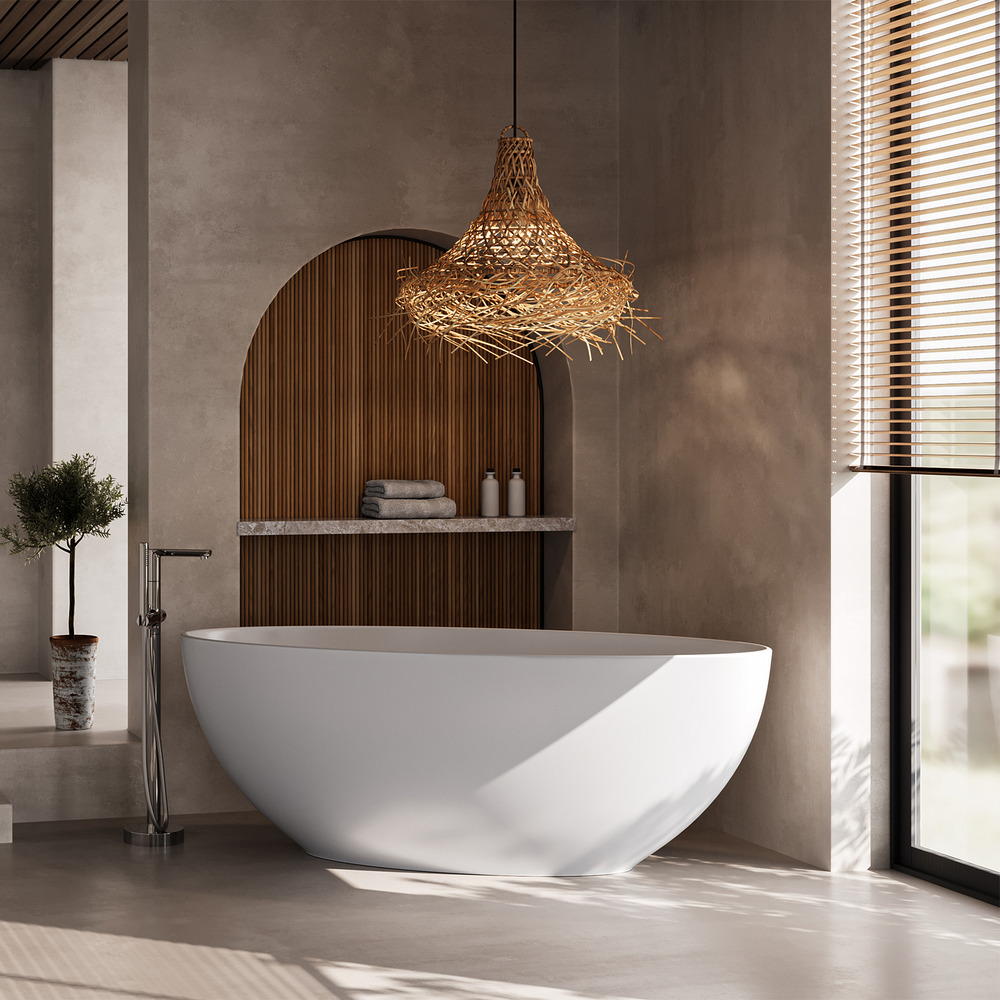 Baterie cada – dus freestanding FDesign Flusso crom lucios baie imagine 2022