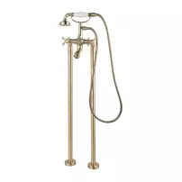 Baterie cada - dus freestanding FDesign Lacrima bronz periat cu set de dus