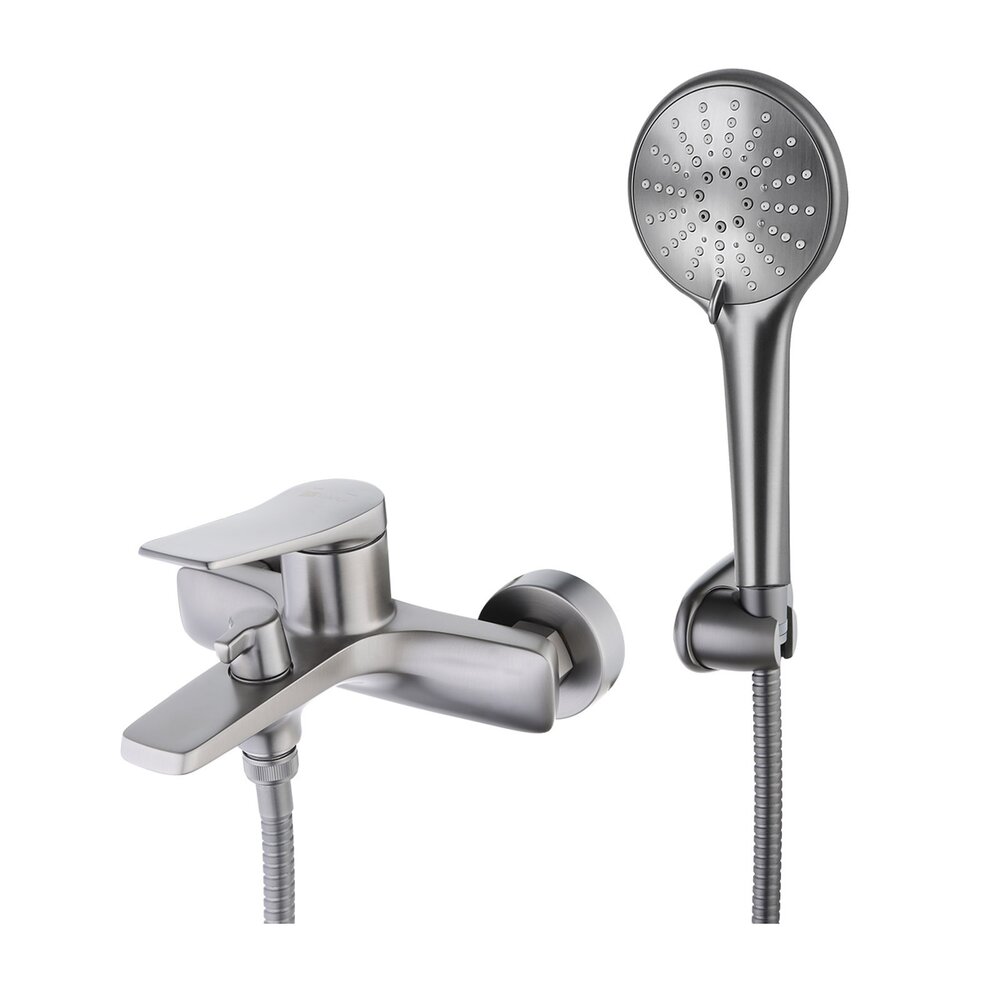 Baterie cada – dus Lemark Bronx cu set de dus grafit lucios BAIE
