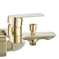 Baterie cada - dus Rea Urban monocomanda auriu cu set de dus picture - 3