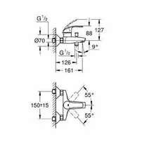 Baterie cada - dus Grohe Eurosmart New crom lucios picture - 2