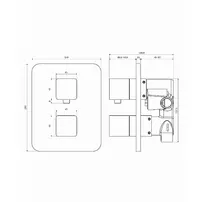 Baterie cada - dus incastrata Omnires Parma termostatata grafit cu corp ingropat picture - 2