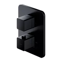Baterie cada - dus incastrata Omnires Parma termostatata negru cu corp ingropat picture - 2