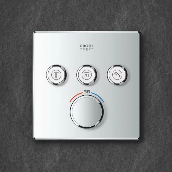 Baterie dus Grohe Grohtherm SmartControl termostatica patrata cu 3 iesiri picture - 3