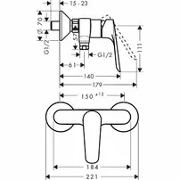 Baterie dus Hansgrohe Logis E monocomanda crom lucios picture - 2