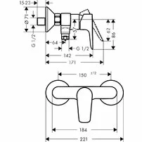 Baterie dus Hansgrohe Talis E monocomanda auriu lucios picture - 2