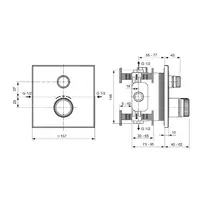 Baterie dus incastrata Ideal Standard Ceratherm Navigo patrata argintiu Silver Storm fara corp ingropat picture - 3