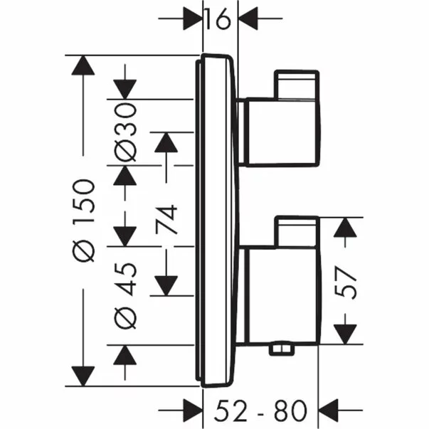 Baterie dus termostatata Hansgrohe Ecostat S doua functii crom lucios picture - 4