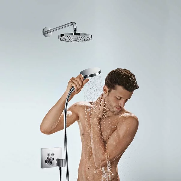 Baterie dus incastrata Hansgrohe ShowerSelect cu 2 functii si porter crom lucios picture - 4