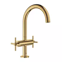 Baterie lavoar cu manere cruce Grohe Atrio L dubla comanda auriu lucios Cool Sunrise picture - 1
