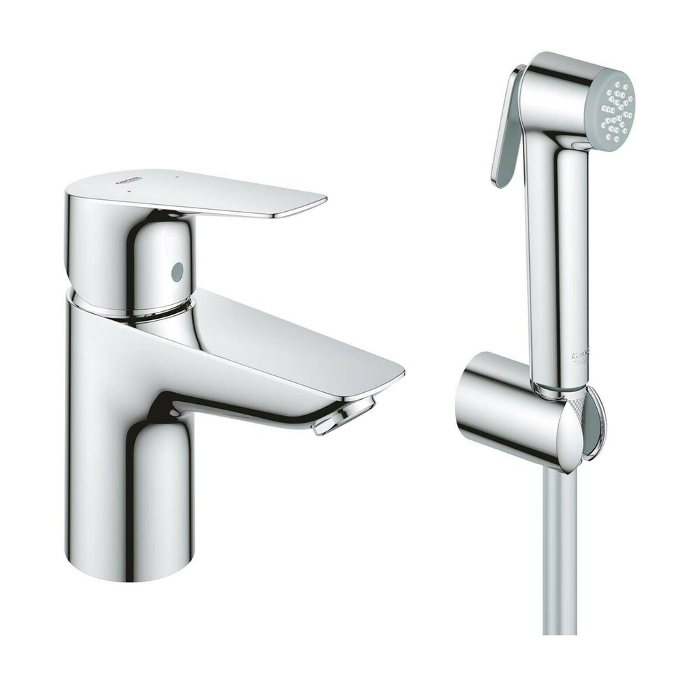 Baterie lavoar Grohe BauEdge New S cu dus igienic crom Grohe