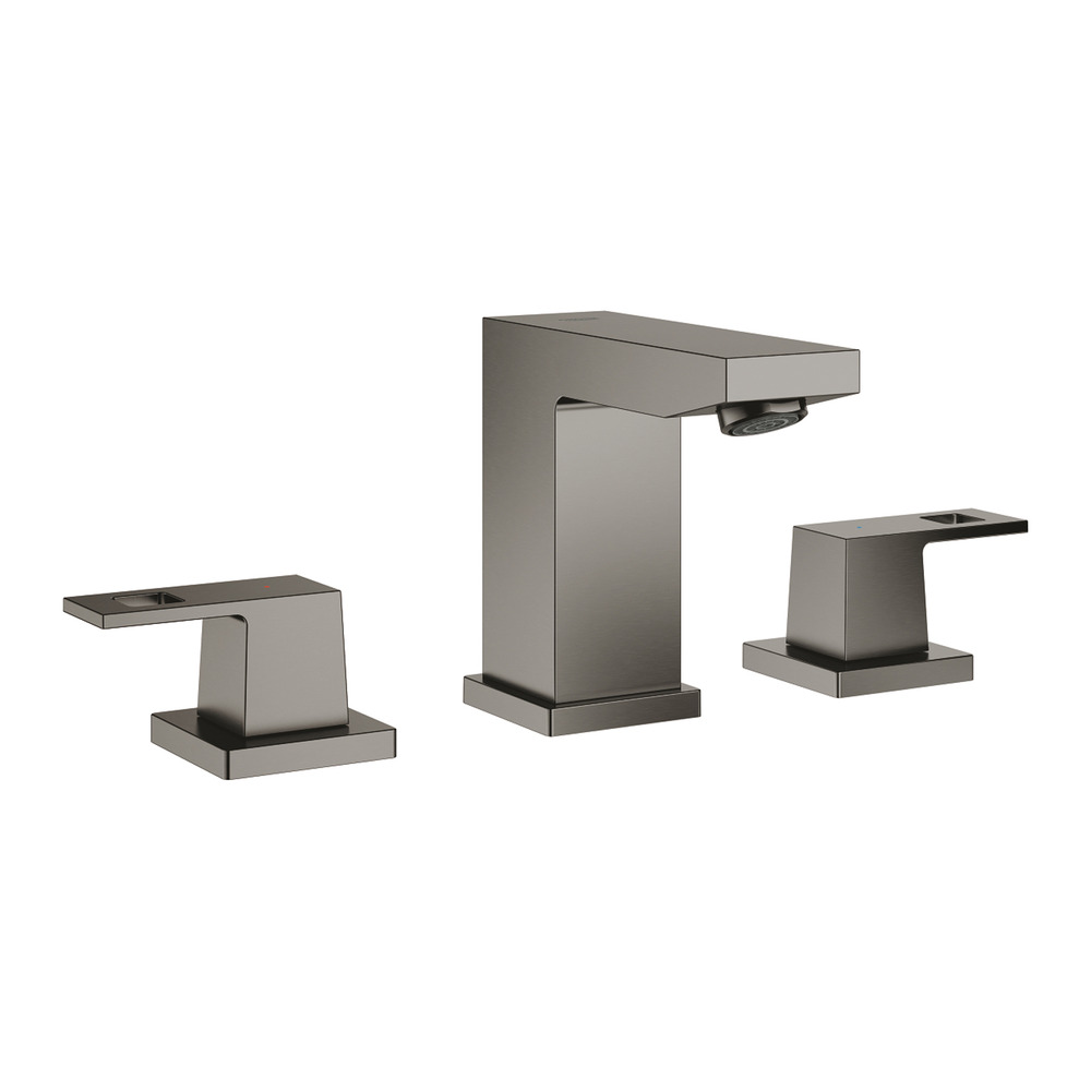 Baterie lavoar Grohe Eurocube S dubla comanda antracit periat Hard Graphite cu ventil Antracit