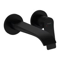 Baterie lavoar incastrata Hansgrohe Vivenis cu pipa 19.2 cm negru mat fara corp ingropat