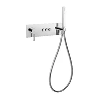 Baterie cada - dus incastrata Omnires Y Goclick 3 cai crom cu corp ingropat si set de dus