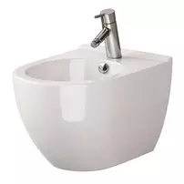Bideu suspendat Cersanit Zen alb lucios cu fixare ascunsa picture - 2