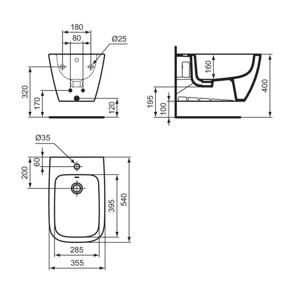 Bideu suspendat Ideal Standard I.life B alb lucios SmartGuard picture - 8