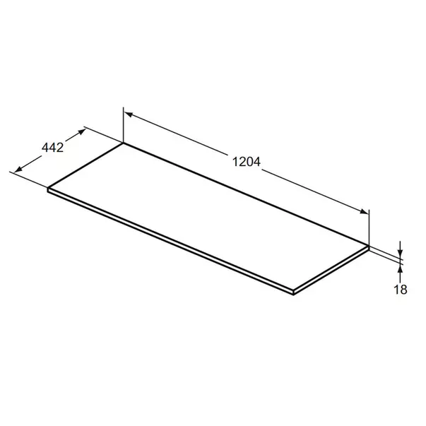 Blat pentru lavoar alb Ideal Standard Connect Air fara decupaj 120 cm picture - 3
