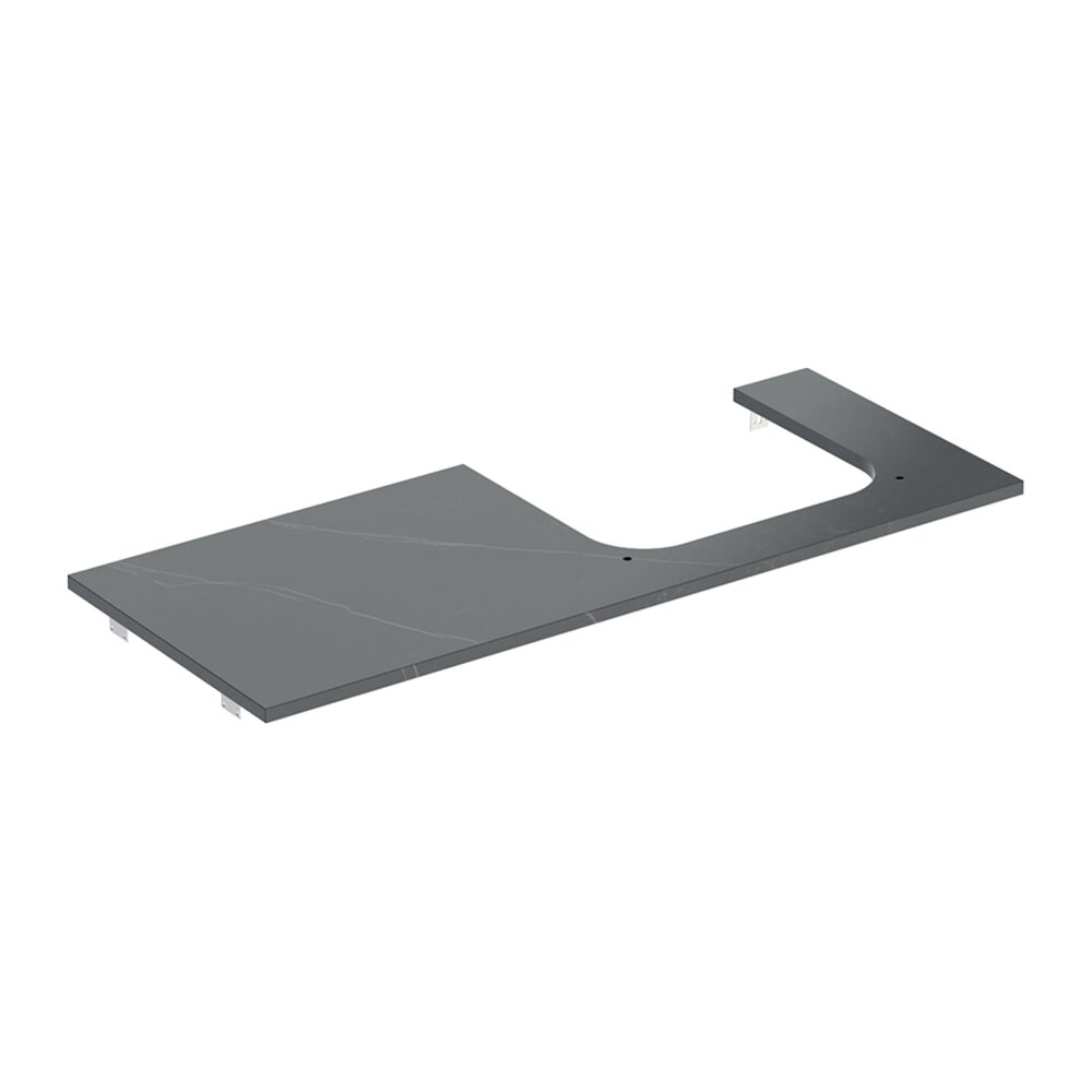 Blat pentru lavoar Geberit One cu decupaj dreapta tip marmura neagra 120 cm Blat pentru lavoar Geberit One cu decupaj dreapta tip marmura neagra 120 cm