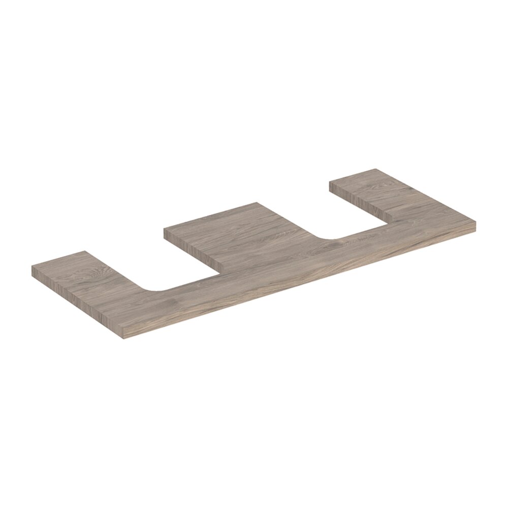 Blat pentru lavoar Geberit One cu decupaj dublu 120 cm nuc american Hickory Blat pentru lavoar Geberit One cu decupaj dublu 120 cm nuc american Hickory