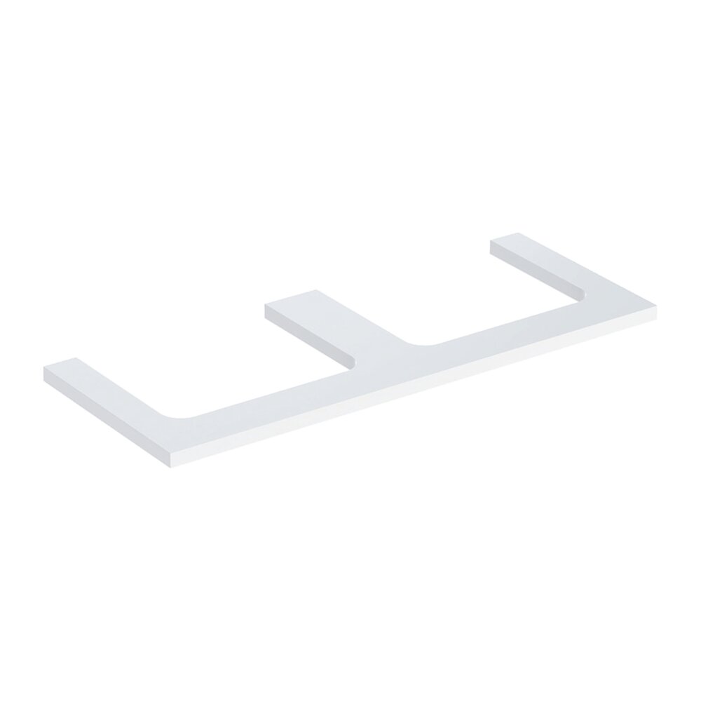 Blat pentru lavoar Geberit One cu decupaj dublu alb lucios 135 cm Blat pentru lavoar Geberit One cu decupaj dublu alb lucios 135 cm
