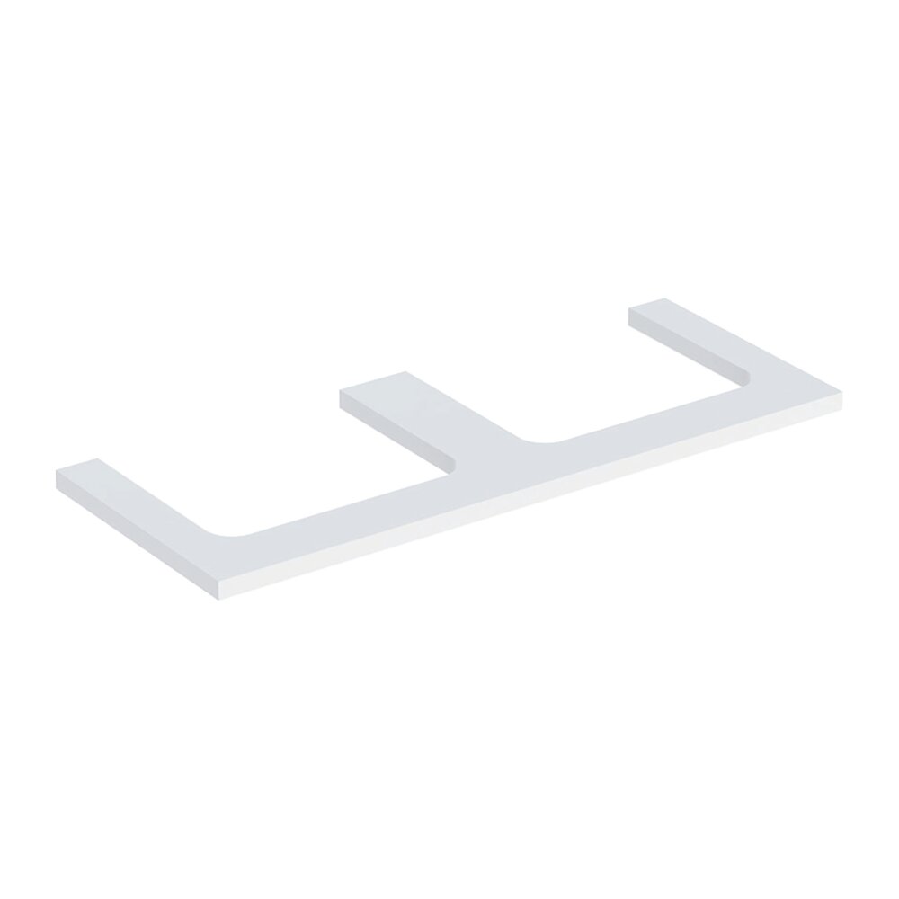 Blat pentru lavoar Geberit One cu decupaj dublu alb mat 135 cm Blat pentru lavoar Geberit One cu decupaj dublu alb mat 135 cm
