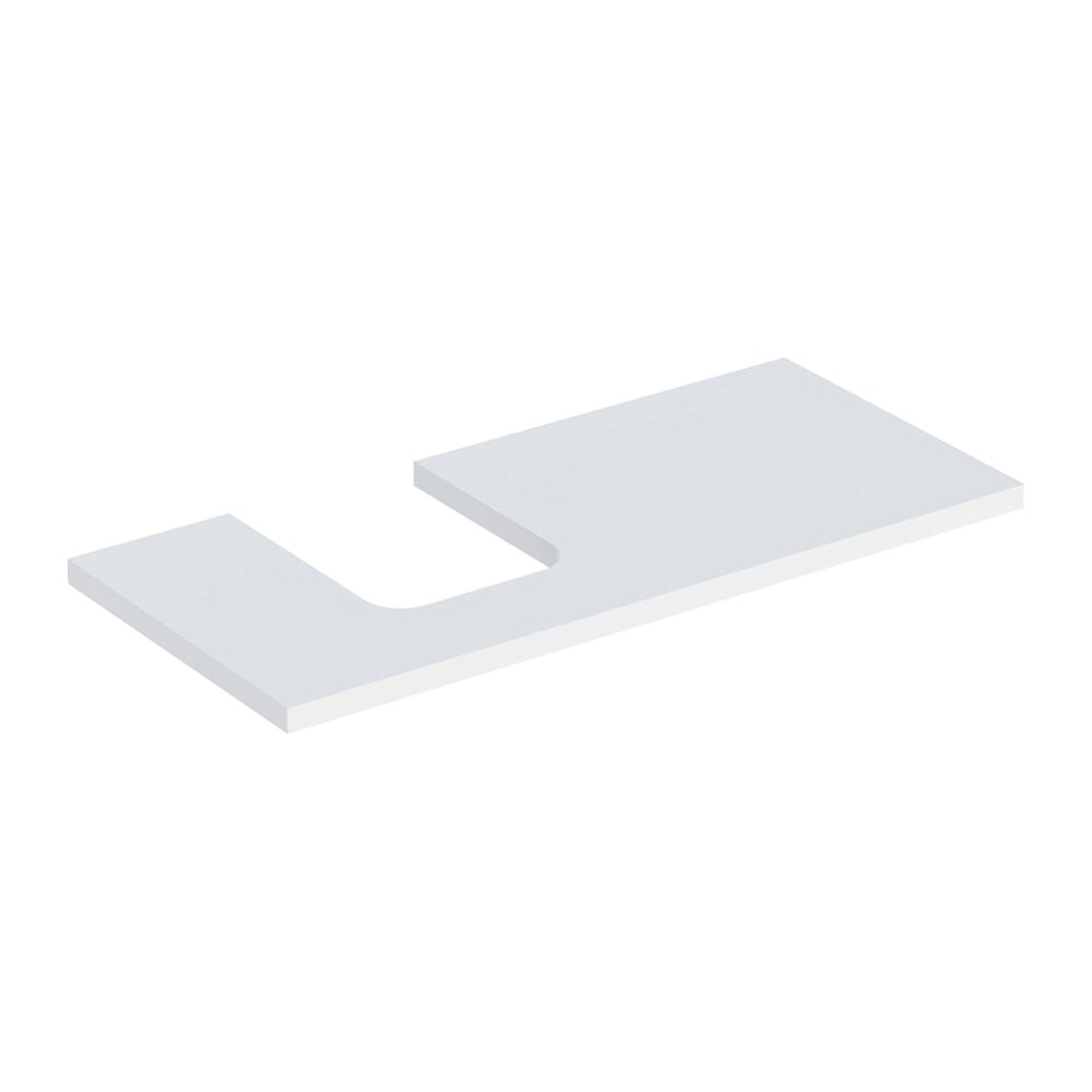 Blat pentru lavoar Geberit One cu decupaj in stanga 105 cm alb mat Blat pentru lavoar Geberit One cu decupaj in stanga 105 cm alb mat