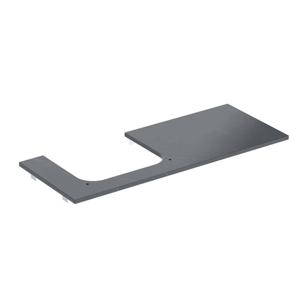 Blat pentru lavoar Geberit One cu decupaj stanga 120 cm tip marmura neagra 120
