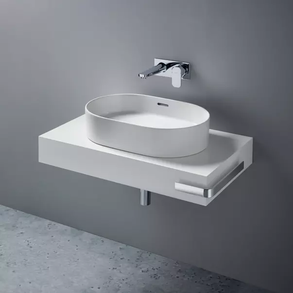 Blat pentru lavoar Ideal Standard Adapto fara decupaj alb lucios 85 cm