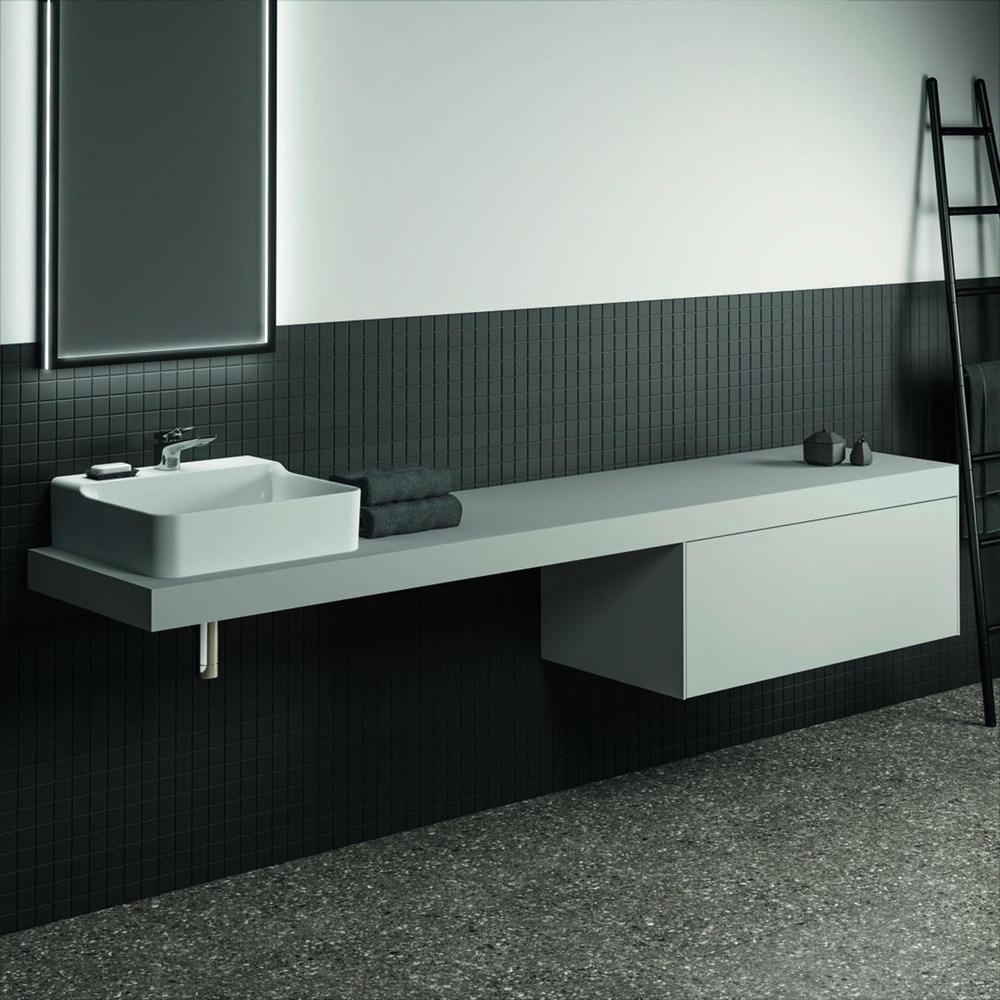 Blat pentru lavoar Ideal Standard Atelier Conca fara decupaj alb mat 240 cm 240