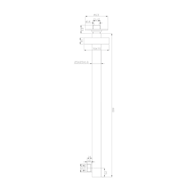 Brat de dus Omnires cu montare pe perete 40 cm patrat picture - 2