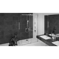 Cabina de dus dreptunghiulara cu usa glisanta Rea Nixon 80x120 crom dreapta picture - 3