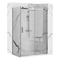 Cabina de dus dreptunghiulara cu usa glisanta Rea Nixon 90x140 crom stanga