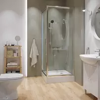 Cabina de dus patrata Cersanit Arteco cu usa pivotanta 90x90 crom picture - 2