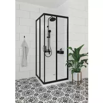 Cabina de dus patrata Deante Funkia cu usi culisante 90x90cm finisaj negru picture - 4