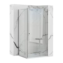Cabina de dus patrata Rea Madox U cu usa batanta 90x90 crom