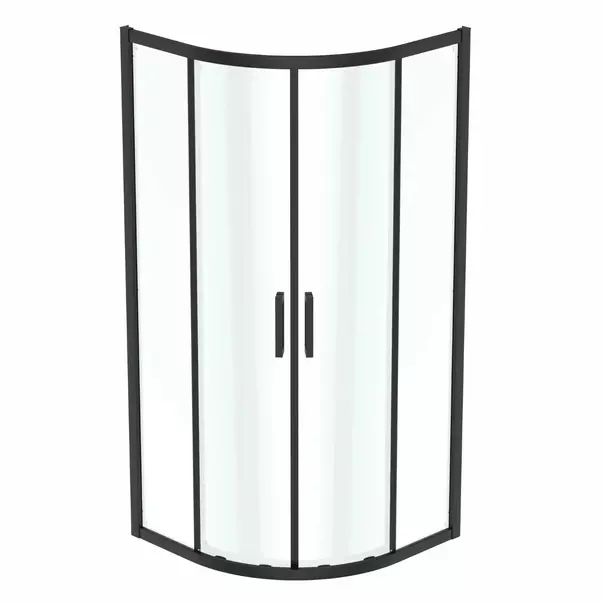 Cabina de dus semirotunda cu usi glisante 90x90 cm negru mat Ideal Standard Connect 2