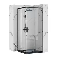 Cabina dus cu cadita de dus patrata Rea Punto cu doua usi culisante 80x80 alb