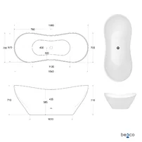 Cada freestanding Besco Viya alba 160x70 cm picture - 2