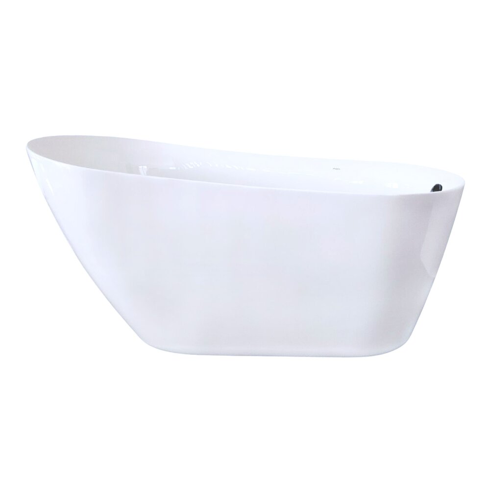 Cada freestanding din acril Massi Stilla alb 150×70 cm cu preaplin negru 150x70