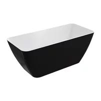 Cada freestanding Omnires Parma M+ alb/negru lucios 159x71 cm