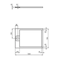 Cadita de dus dreptunghiulara Ideal Standard i.life Ultra Flat S alb pur 100x70 cm picture - 5