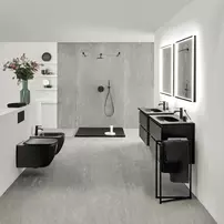Cadita de dus dreptunghiulara Ideal Standard Ultra Flat New negru mat 120x90 cm picture - 2