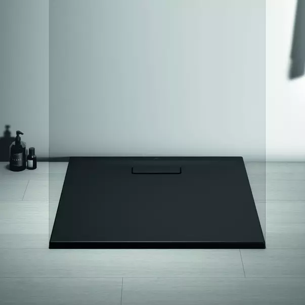 Cadita de dus patrata Ideal Standard Ultra Flat New negru mat 80x80 cm picture - 5